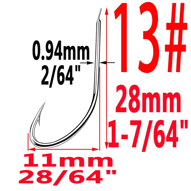 100pcs/Bag Iseama Circle Carp Eyed Fishing Hook Size 1# to 14# Ring Eye Japan High-Carbon Steel Fish Hook