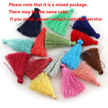 10~30pcs Mixed Types Tassel Findings Flower Silk Polyester Charms Pendant Drop Earring Tassel for Jewelry DIY Graft Making