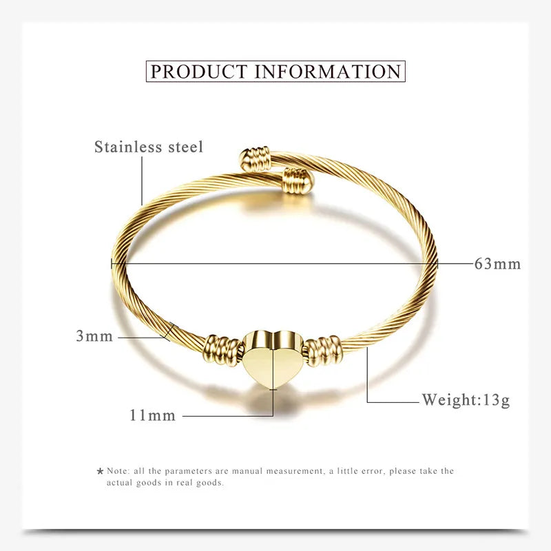 Heart Charm Bangle With Initial Alphabet Letter Engrave High Quality Women Jewelry Cuff Bangles Party