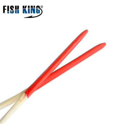 FISH KING 10pcs/Lot 2 Colours Peacock Feather Float  Hard Tail Type Fishing Float Bobber With Rings for Fishing