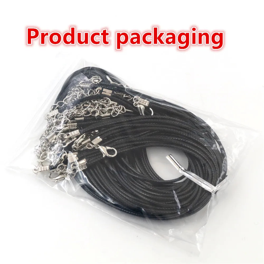 Handmade Leather 20pcs/Lot Adjustable Braided Rope Necklaces & Pendant Charms Findings Lobster Clasp String Cord