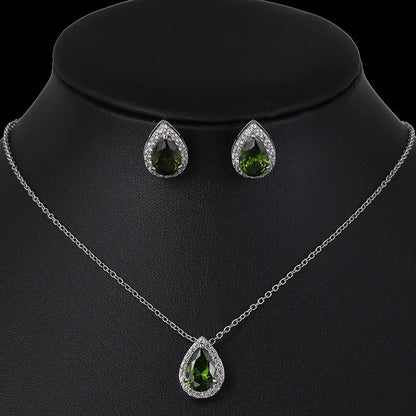 Nigerian Water Drop Cubic Zirconia Wedding Jewelry Sets Inlay Luxury Crystal Bridal Jewelry Set for Bridesmaids AS099