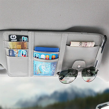 Car Styling Visor Organizer Auto Sun Visor Storage Pouch Car Organizer Sunglasses Holder Card Organizer Ticket Pocket Pen Holder
