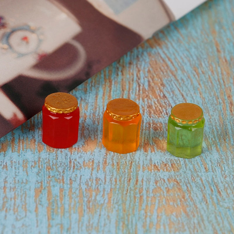1/2/4/5pcs 1:12 Dollhouse Miniature Food Snacks Glass Jars Candy Bar Food Jar Kitchen Decoration Dolls Accessories Children Toys