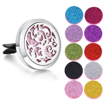 New Aromatherapy Jewelry Car Perfume Air Freshener Car Clip Tree of Life Aroma Essential Oil Diffuser Necklace Locket Pendants