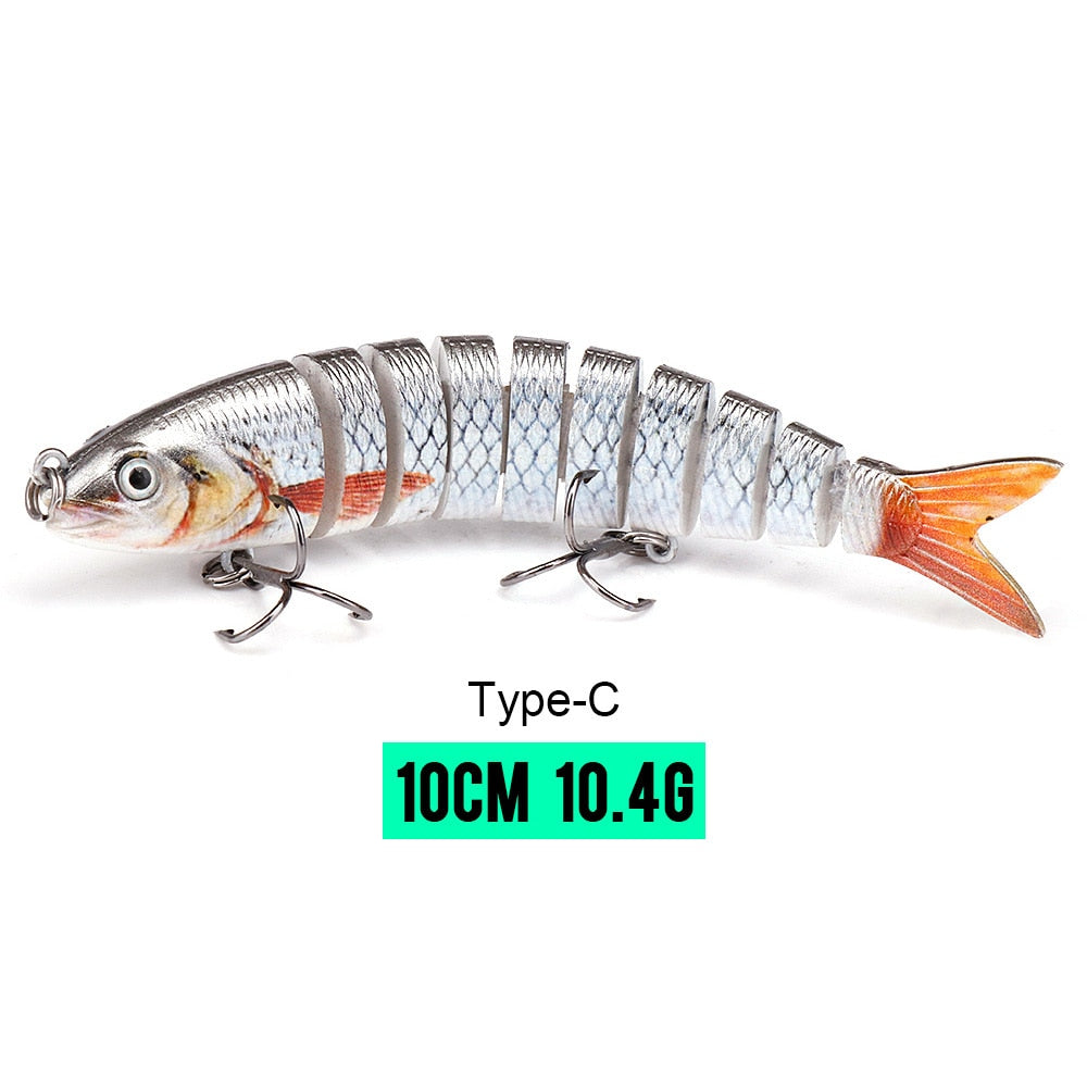 VTAVTA 10/14cm Sinking Wobblers Fishing Lures Jointed Crankbait Swimbait 8 Segment Hard Artificial Bait for Fishing Tackle Lure