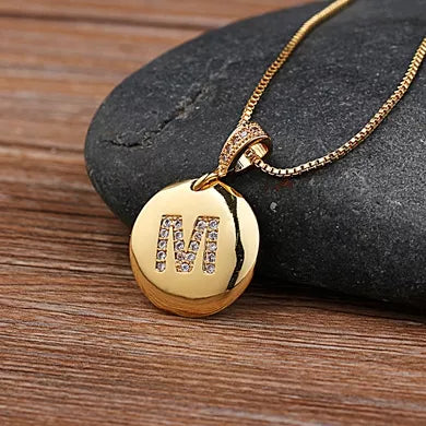 Nidin Women Girls Initial Letter Necklace 26 A-Z Charm Neck Pendants Copper CZ Jewelry Personal
