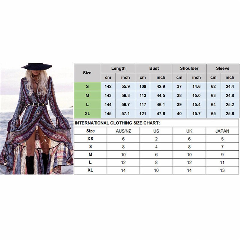 Women Summer Dress Boho Style Women Long Maxi Evening Party Dress Vintage Floral v Neck High Split Beach Dresses Su
