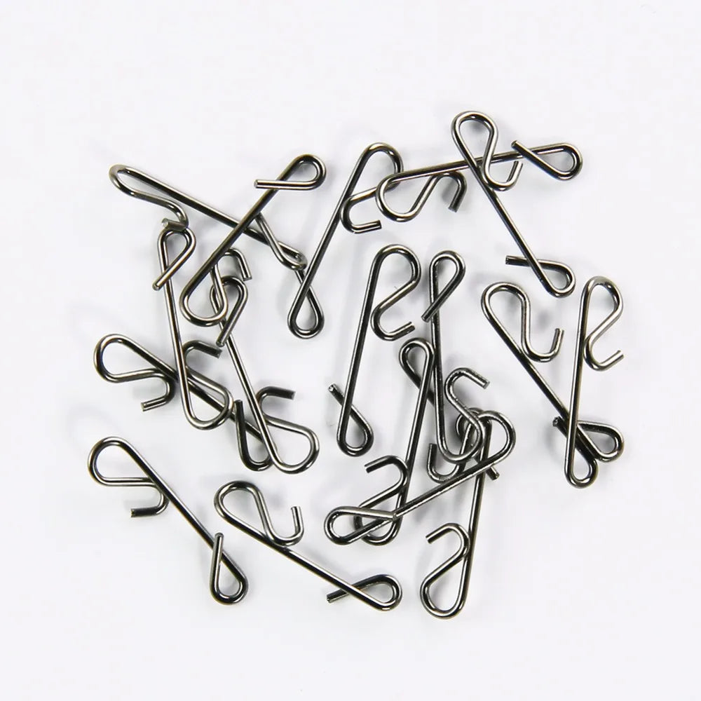 50pcs/Box Fishing Line Wire Connector Braid Knotless Connectors Fishing Barrel Swivel Accessory Fish Tackle Hook Lure Pin Tool