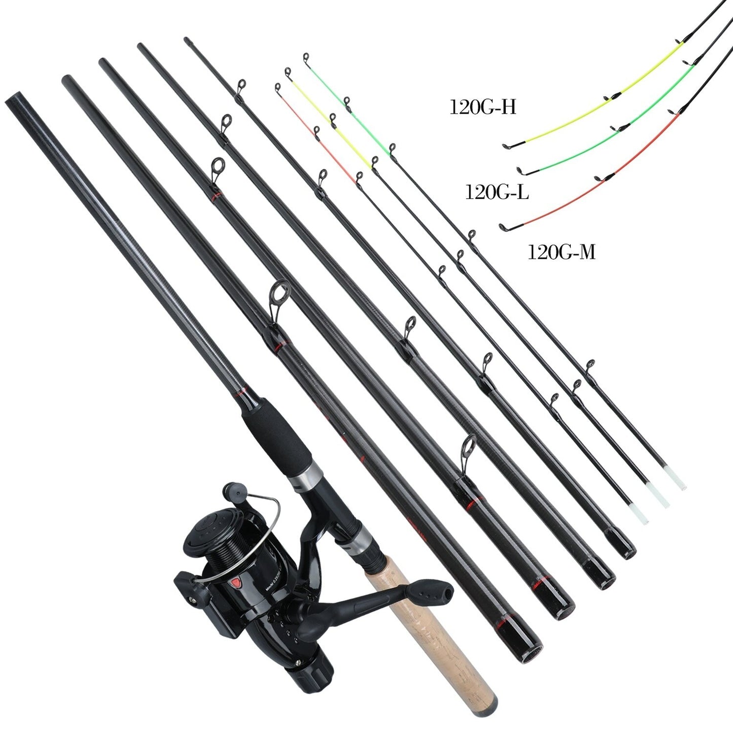 Sougayilang Carp Fishing Rod Combo 6 Sections Feeder Rod and Carp Reel With Line Lure Hook Accessories Carrier Bag Full Kits