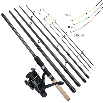 Sougayilang Carp Fishing Rod Combo 6 Sections Feeder Rod and Carp Reel With Line Lure Hook Accessories Carrier Bag Full Kits