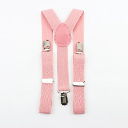 Solid Color Children Belt Baby Boys Suspenders Polyester Y-Back Braces Adjustable Elastic Kids