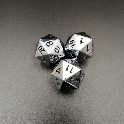 1 Piece Golden/Bronze/Silver Metal Funny Dice Standard 20 Sided Decider Board Game Acessorios