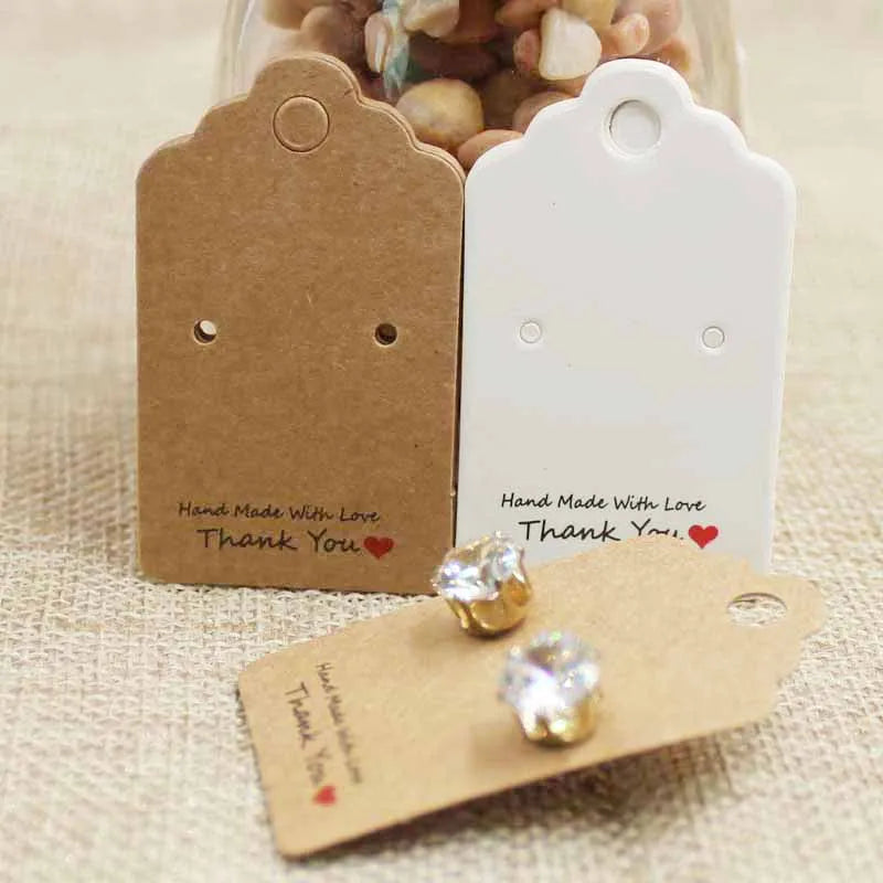 Mulit Size DIY Handmade  Jewelry Earring Packing Card Cute Stud/Drop Earring Display Card 100pcs Per Lot