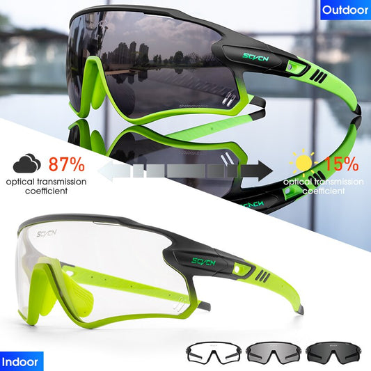 SCVCN Photochromic Bicycle Glasses Men’s Women Sports Runing Cycling Sunglasses UV400 Fishing Eyewear Mtb Bike Bicycle Goggles