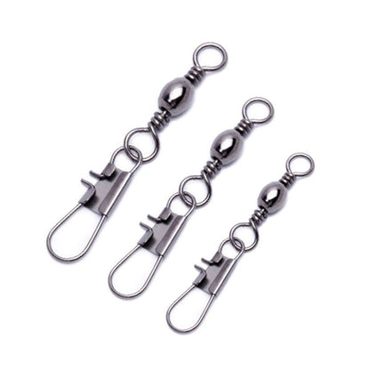 50pcs 14# to 3/0# Swivels Interlock Snap Fishing Lure Tackles Gear Accessories Connector Swivels Pin Bearing Rolling Solid Tool