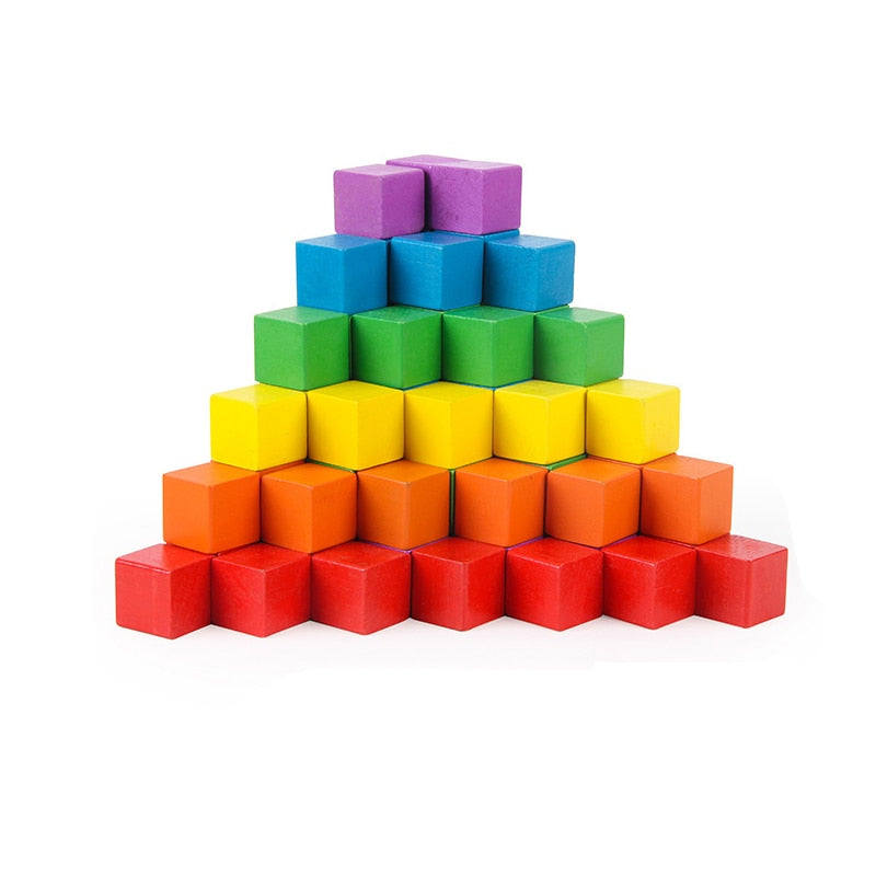 100pcs 1cm 1.5cm 2cm Colorful Wooden Cubes Wood Dices Board Games for Family and Kids Board Game 6 Colors
